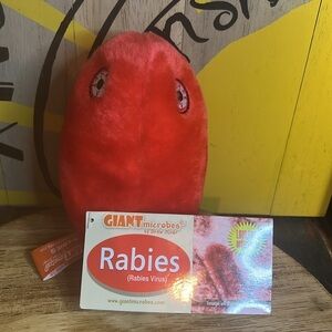 GIANT MICROBES-RABIES-Stuffed Plush Rabid Virus Bite Foaming Biology Science NEW